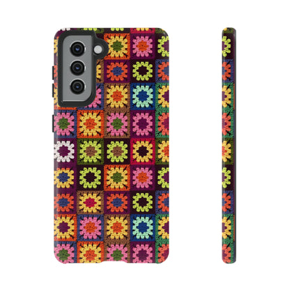 Rainbow Crochet Blanket Granny Sqaure Phone Case