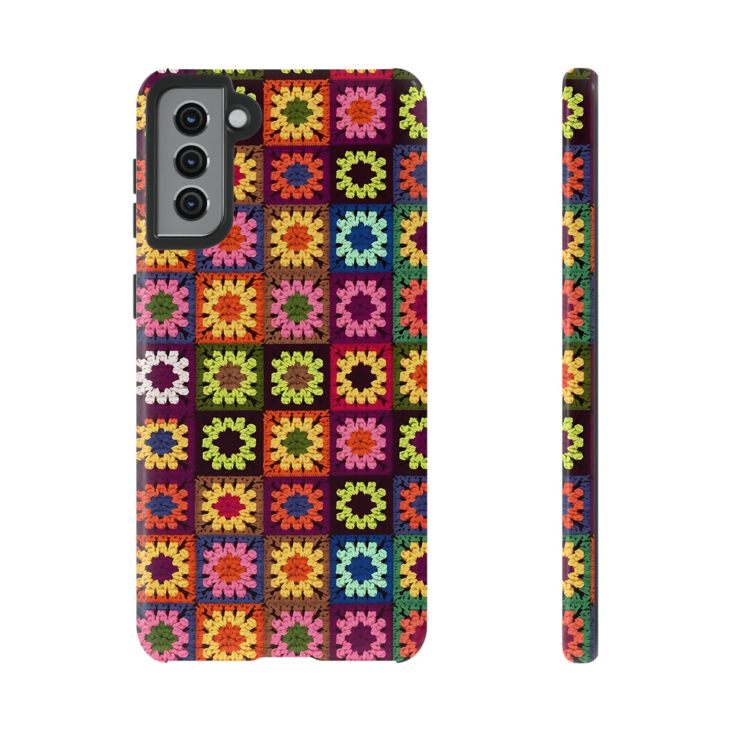 Rainbow Crochet Blanket Granny Sqaure Phone Case