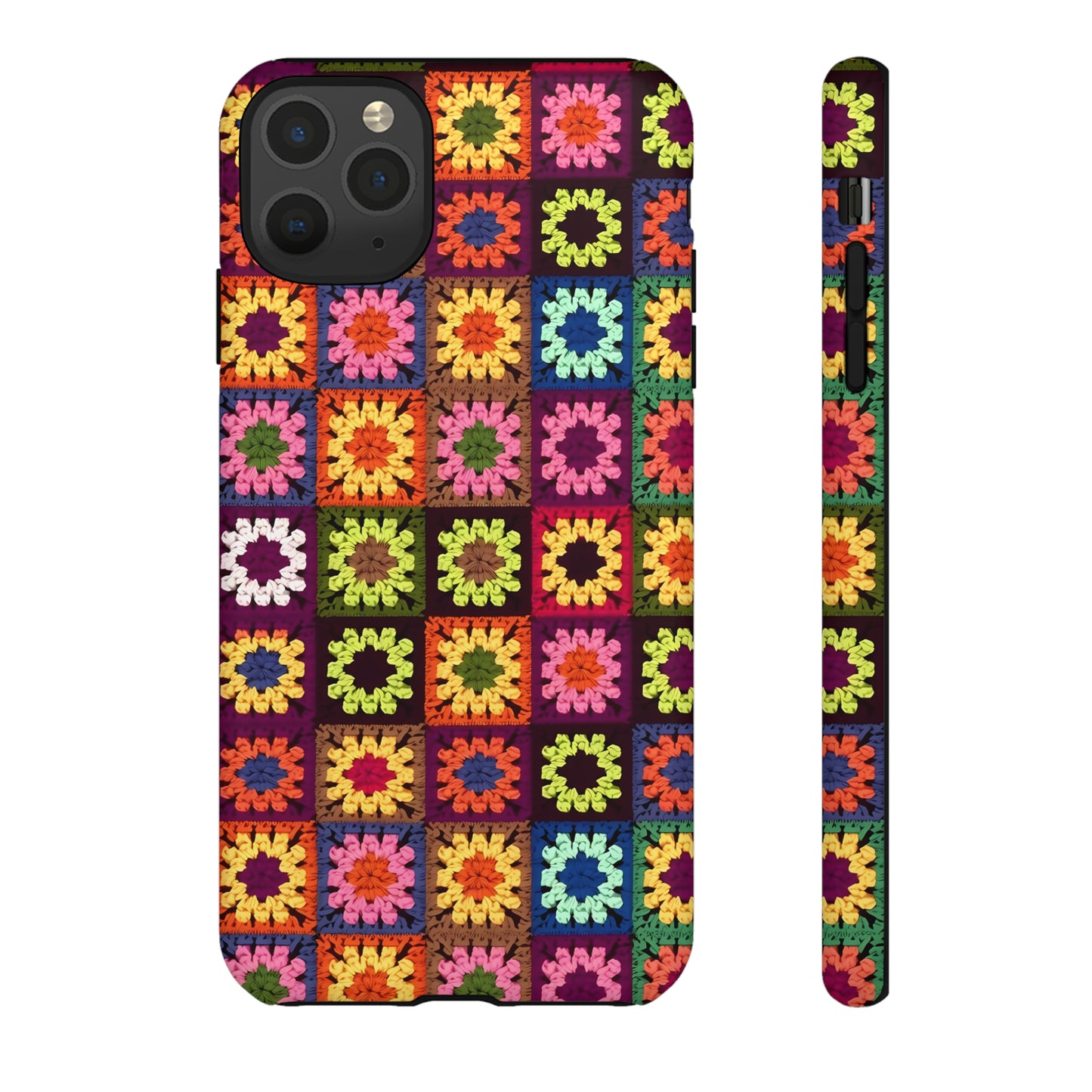 Rainbow Crochet Blanket Granny Sqaure Phone Case