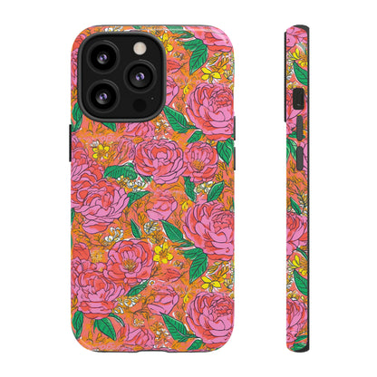 Orange Floral Phone Case