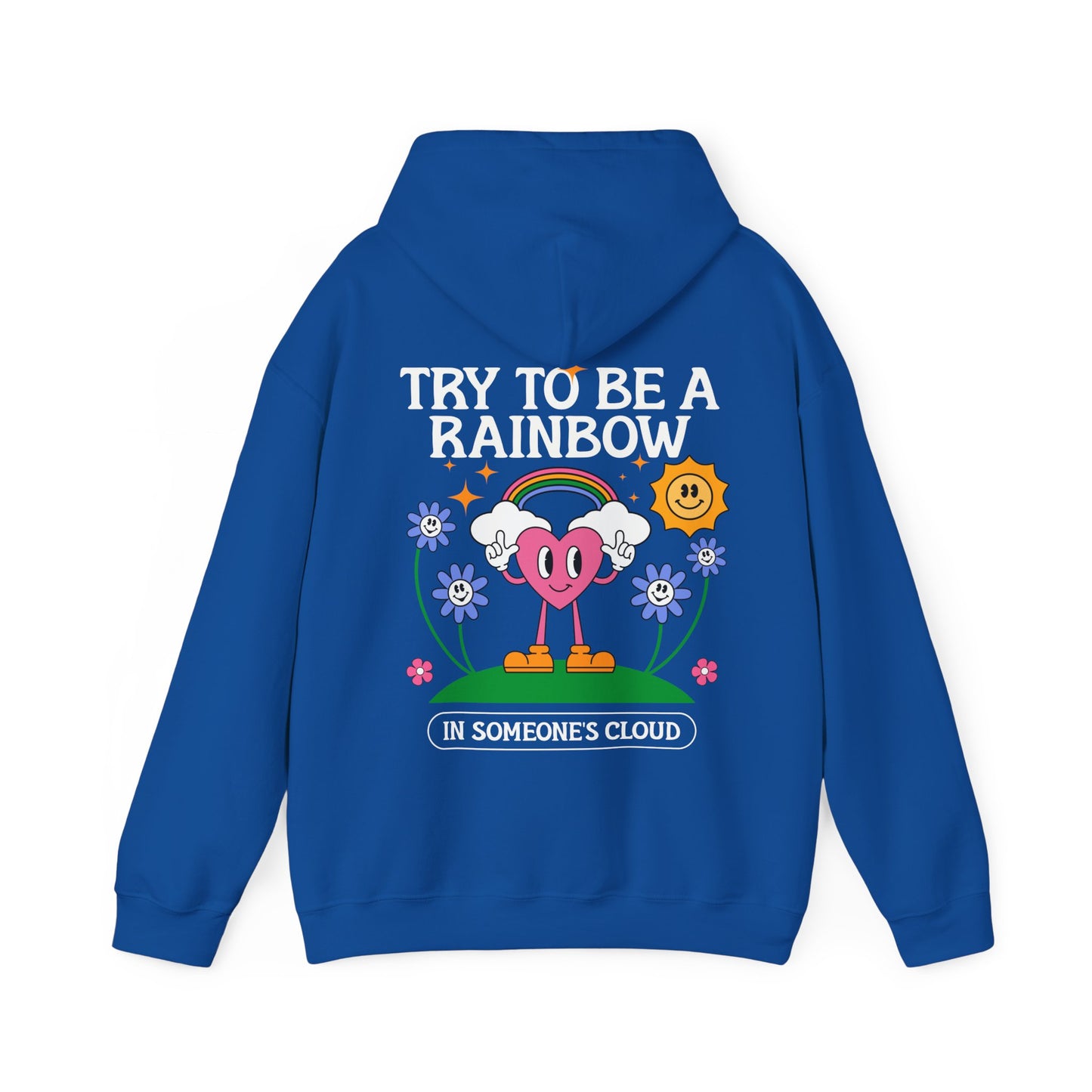 Retro Y2K Heart Rainbow Hoodie