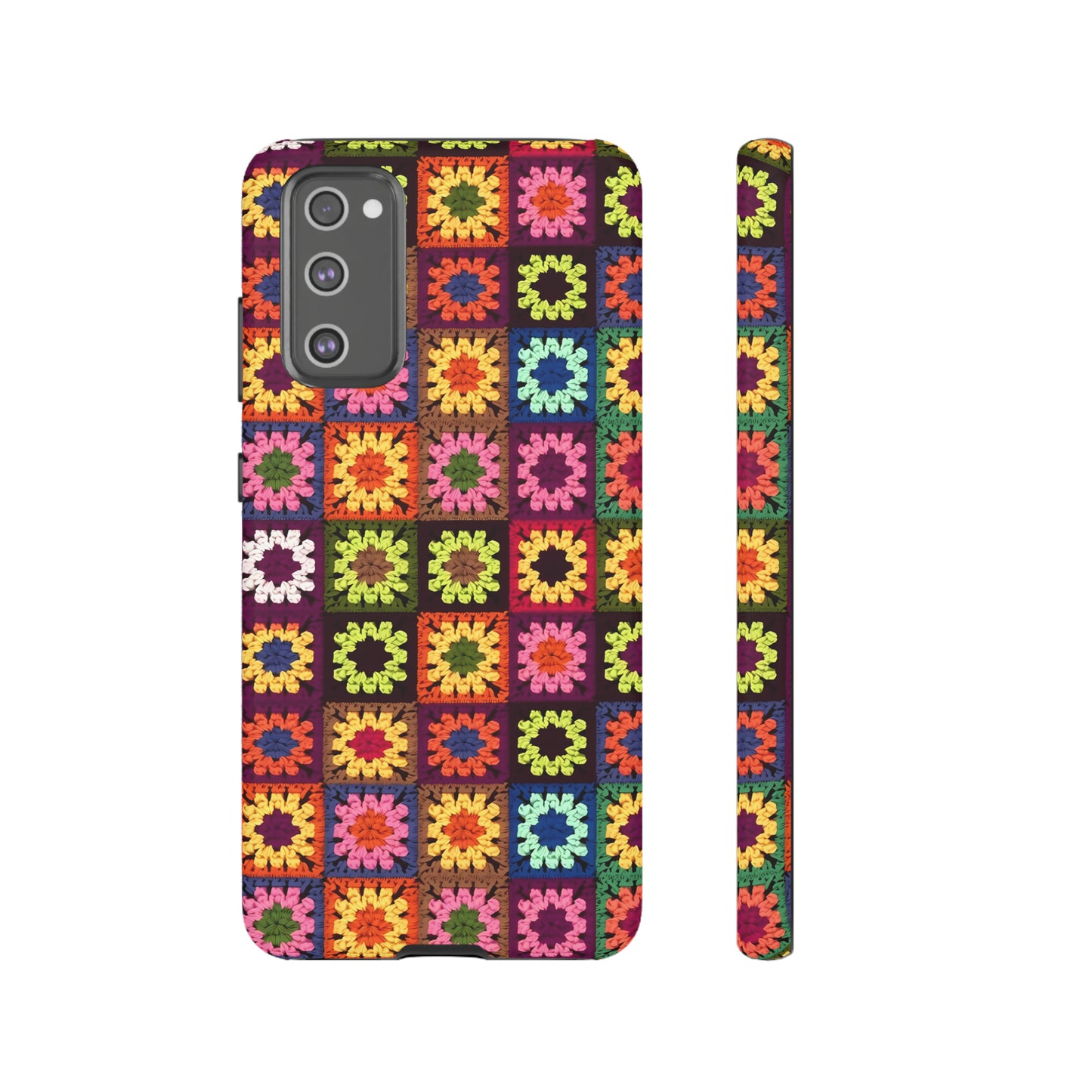 Rainbow Crochet Blanket Granny Sqaure Phone Case