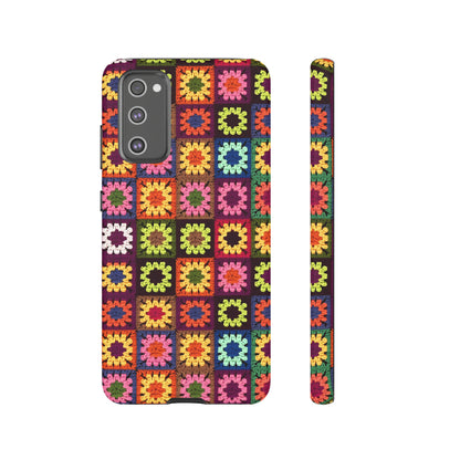 Rainbow Crochet Blanket Granny Sqaure Phone Case