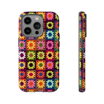 Rainbow Crochet Blanket Granny Sqaure Phone Case