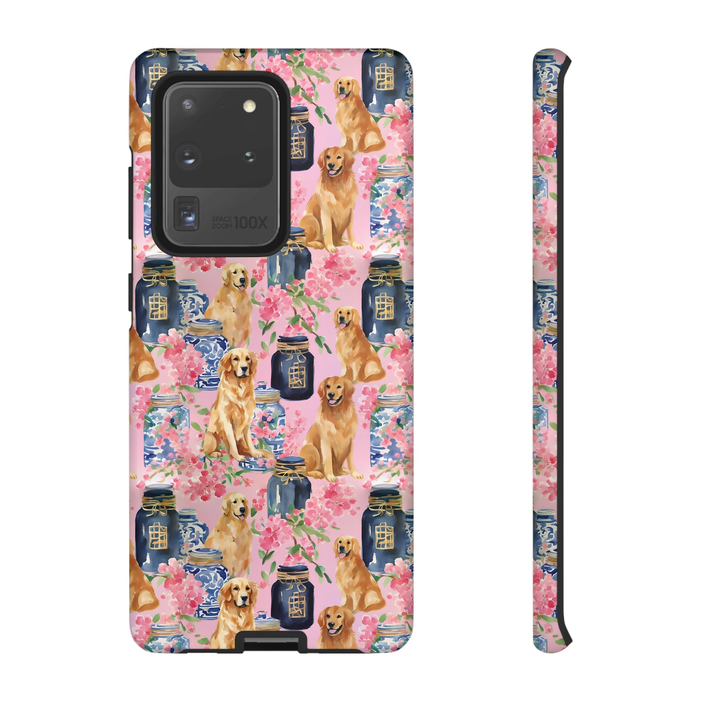 Preppy Watercolor Golden Retriever Phone Case