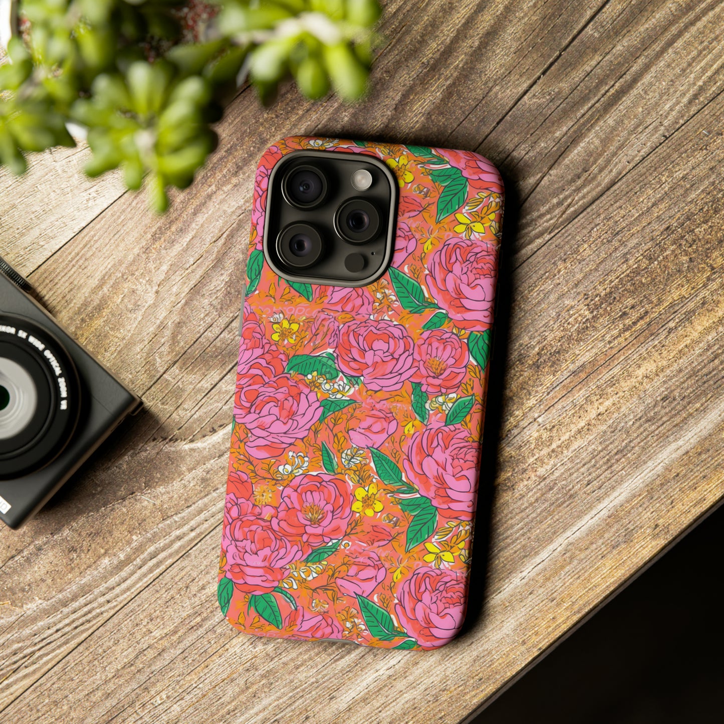 Orange Floral Phone Case