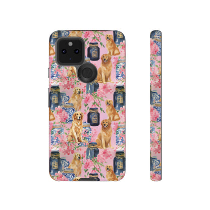 Preppy Watercolor Golden Retriever Phone Case