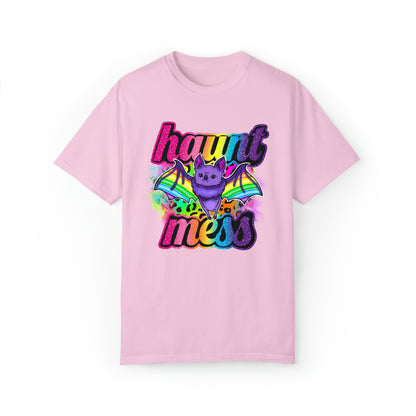 Haunt Mess Rainbow Leopard Bat Shirt