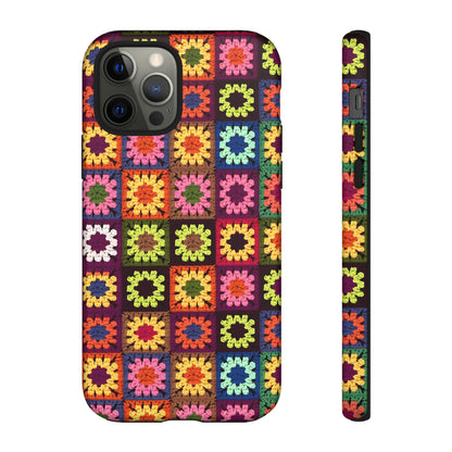 Rainbow Crochet Blanket Granny Sqaure Phone Case