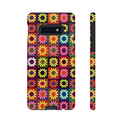 Rainbow Crochet Blanket Granny Sqaure Phone Case