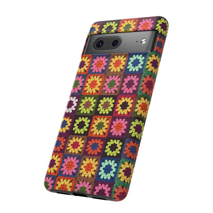 Rainbow Crochet Blanket Granny Sqaure Phone Case