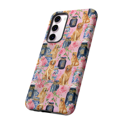 Preppy Watercolor Golden Retriever Phone Case