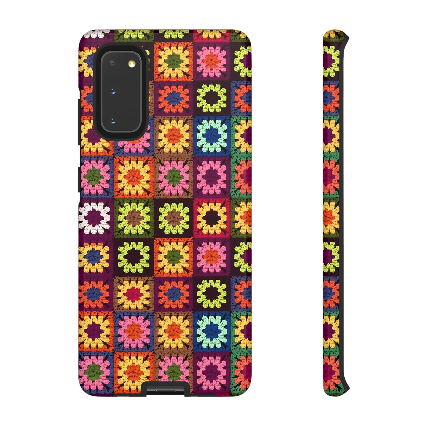 Rainbow Crochet Blanket Granny Sqaure Phone Case