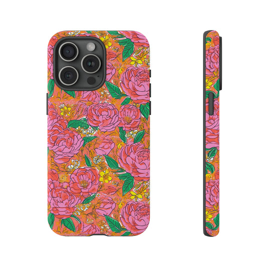 Orange Floral Phone Case