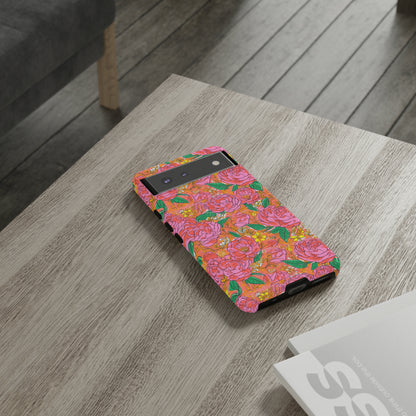 Orange Floral Phone Case