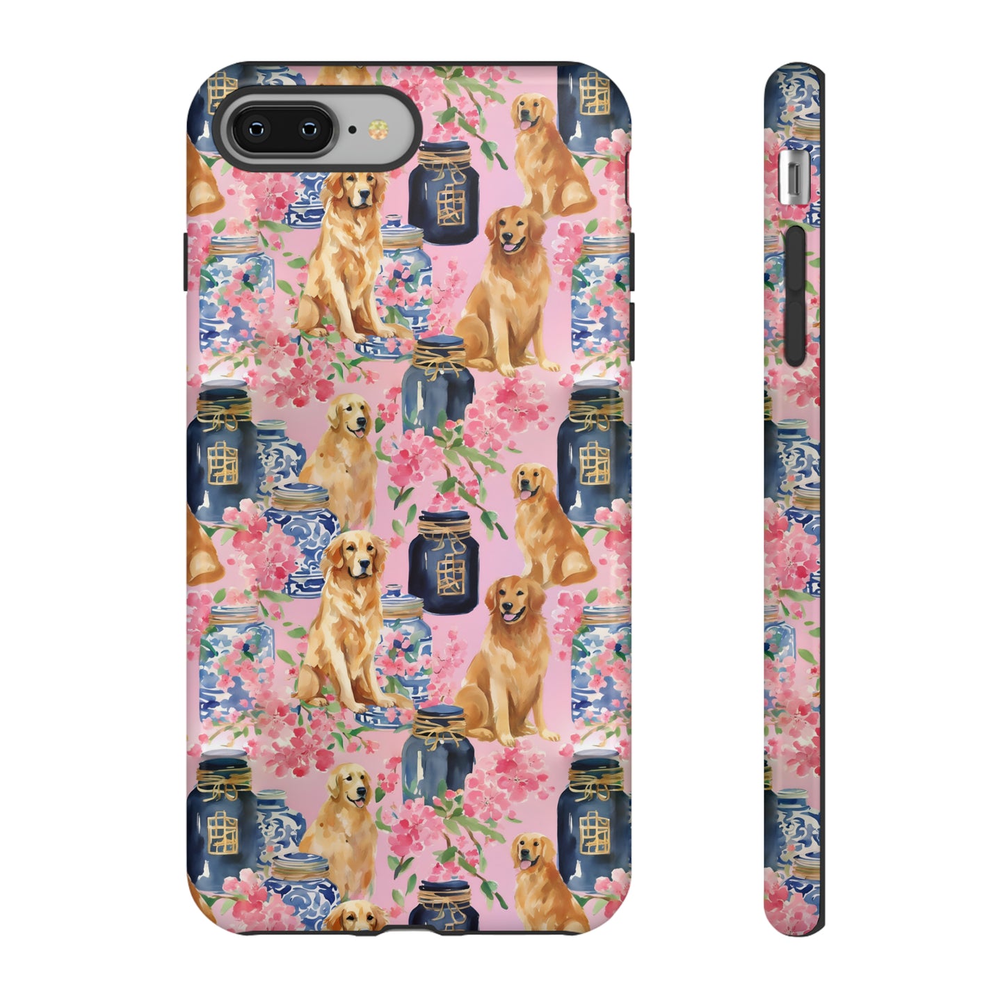 Preppy Watercolor Golden Retriever Phone Case