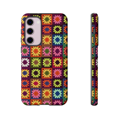 Rainbow Crochet Blanket Granny Sqaure Phone Case