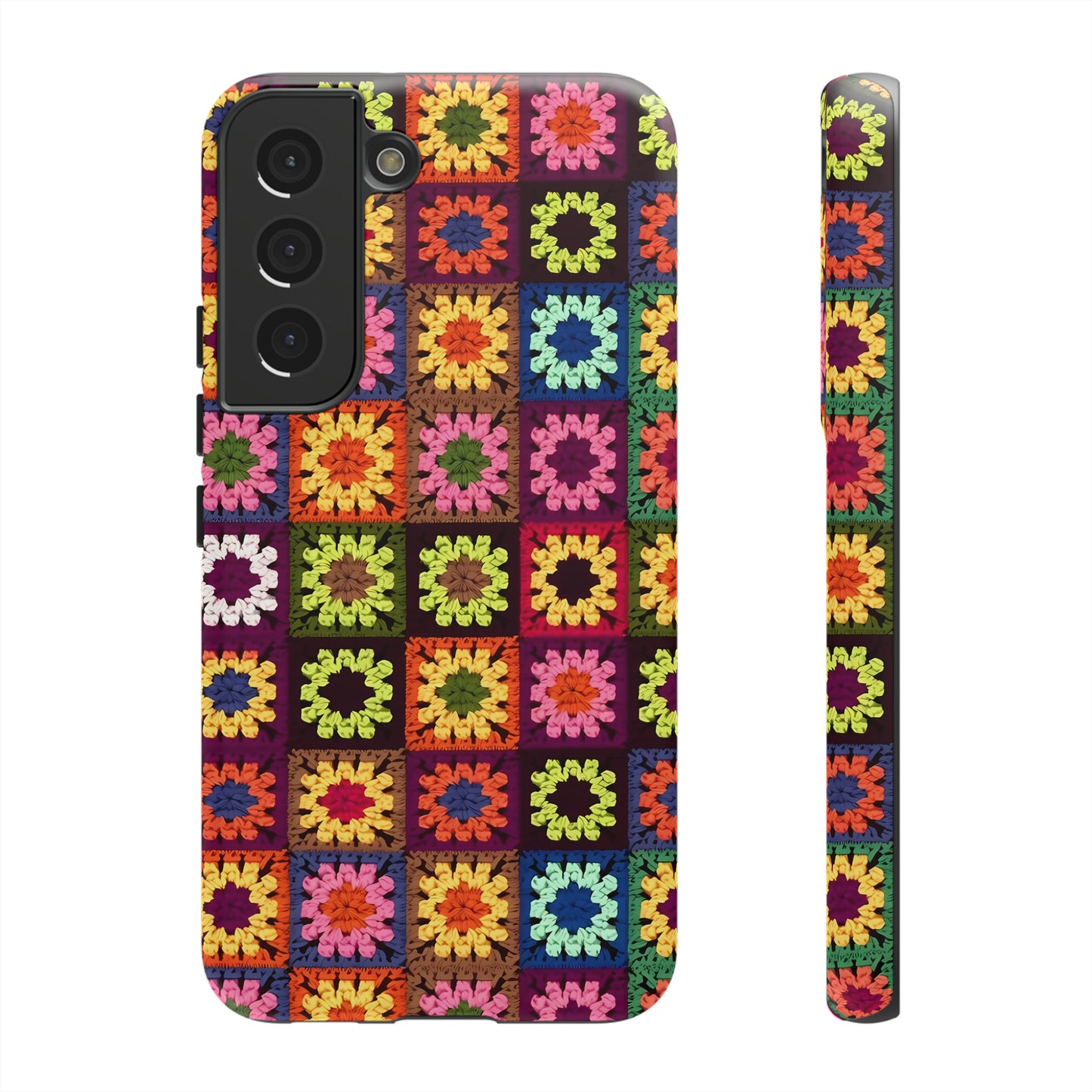 Rainbow Crochet Blanket Granny Sqaure Phone Case