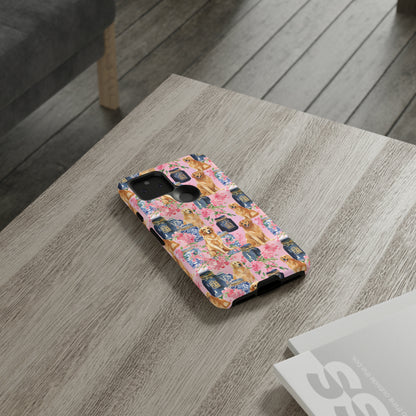 Preppy Watercolor Golden Retriever Phone Case