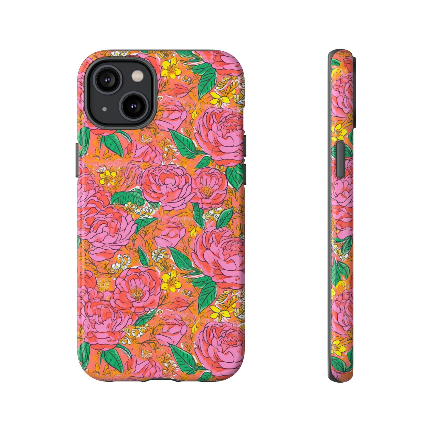 Orange Floral Phone Case