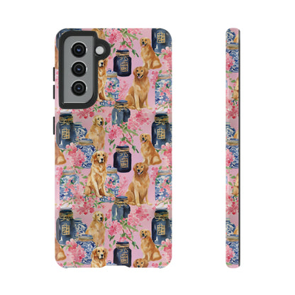 Preppy Watercolor Golden Retriever Phone Case