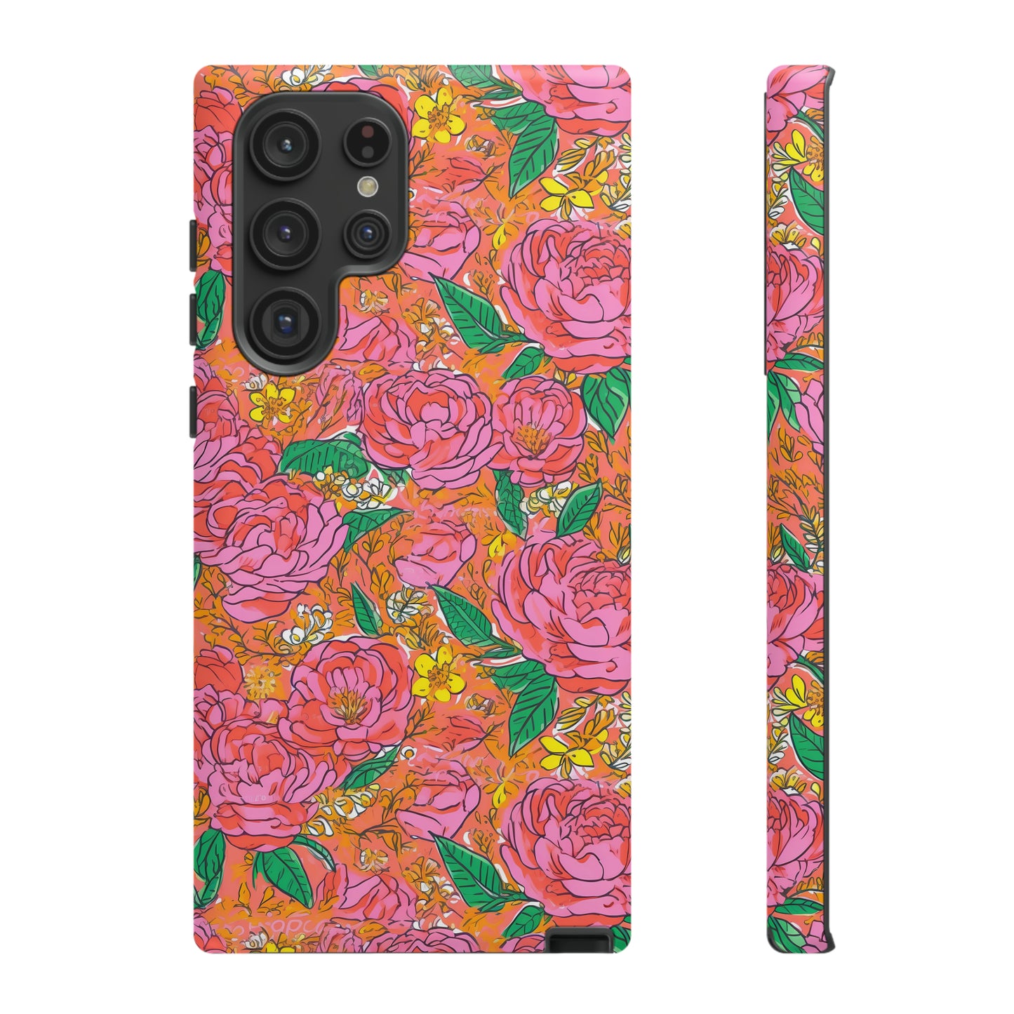 Orange Floral Phone Case