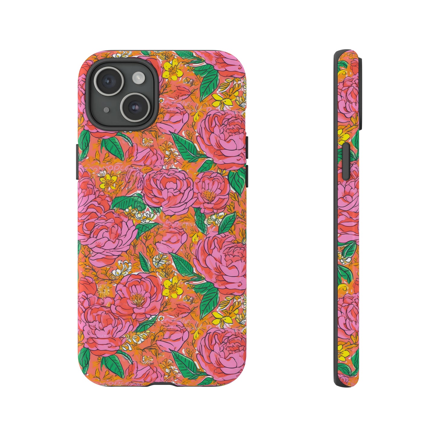 Orange Floral Phone Case