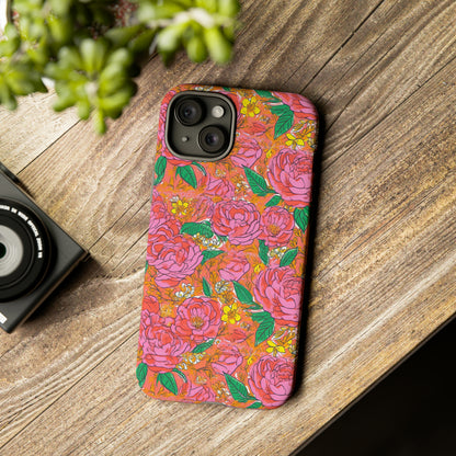 Orange Floral Phone Case