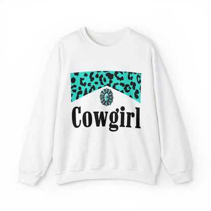 Turquoise Leopard Cowgirl Sweatshirt