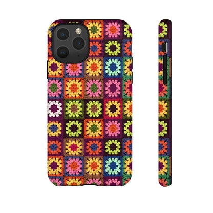 Rainbow Crochet Blanket Granny Sqaure Phone Case