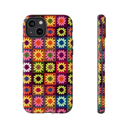 Rainbow Crochet Blanket Granny Sqaure Phone Case