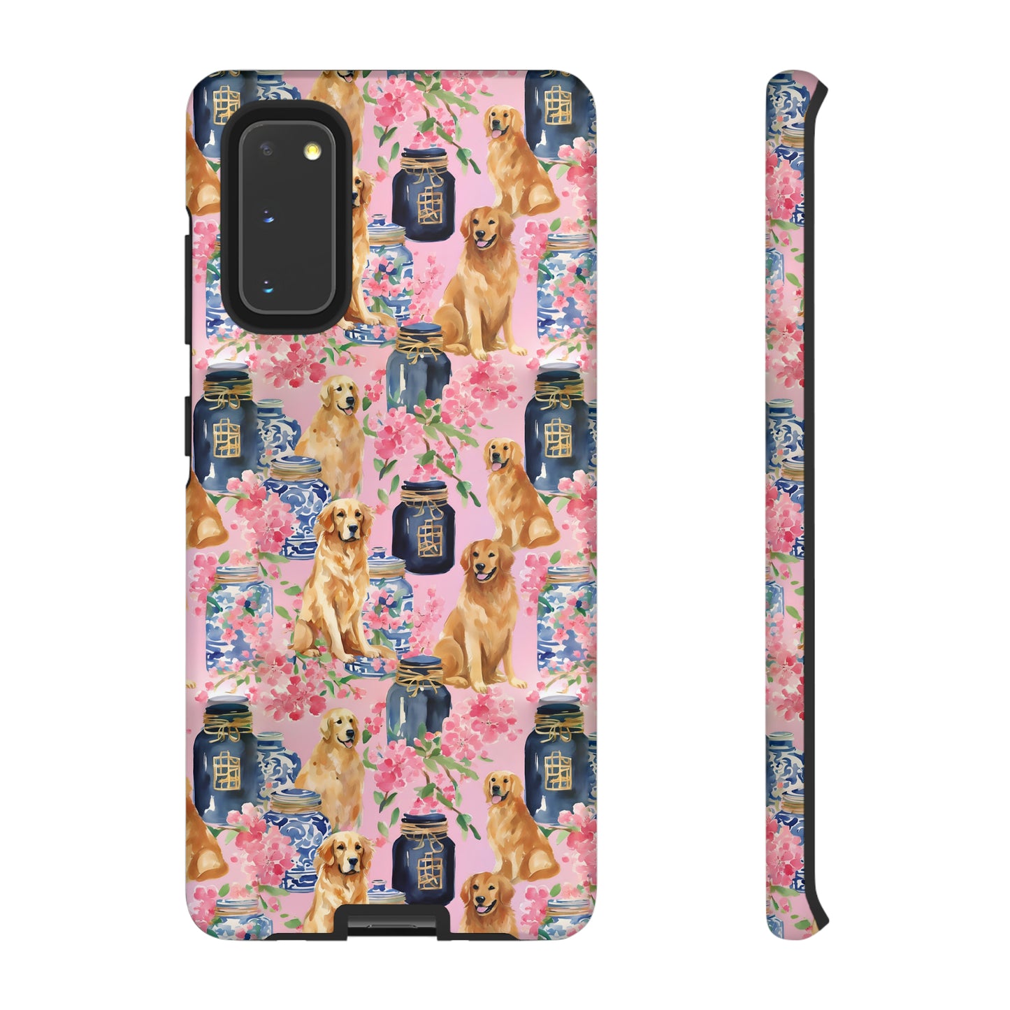 Preppy Watercolor Golden Retriever Phone Case