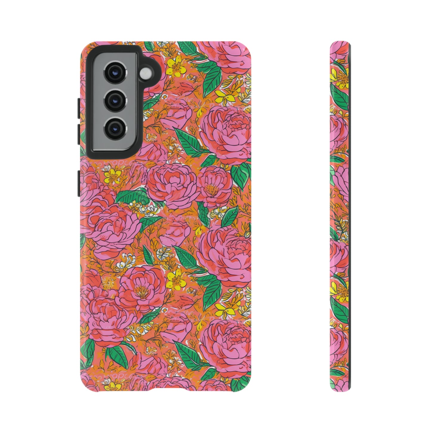 Orange Floral Phone Case