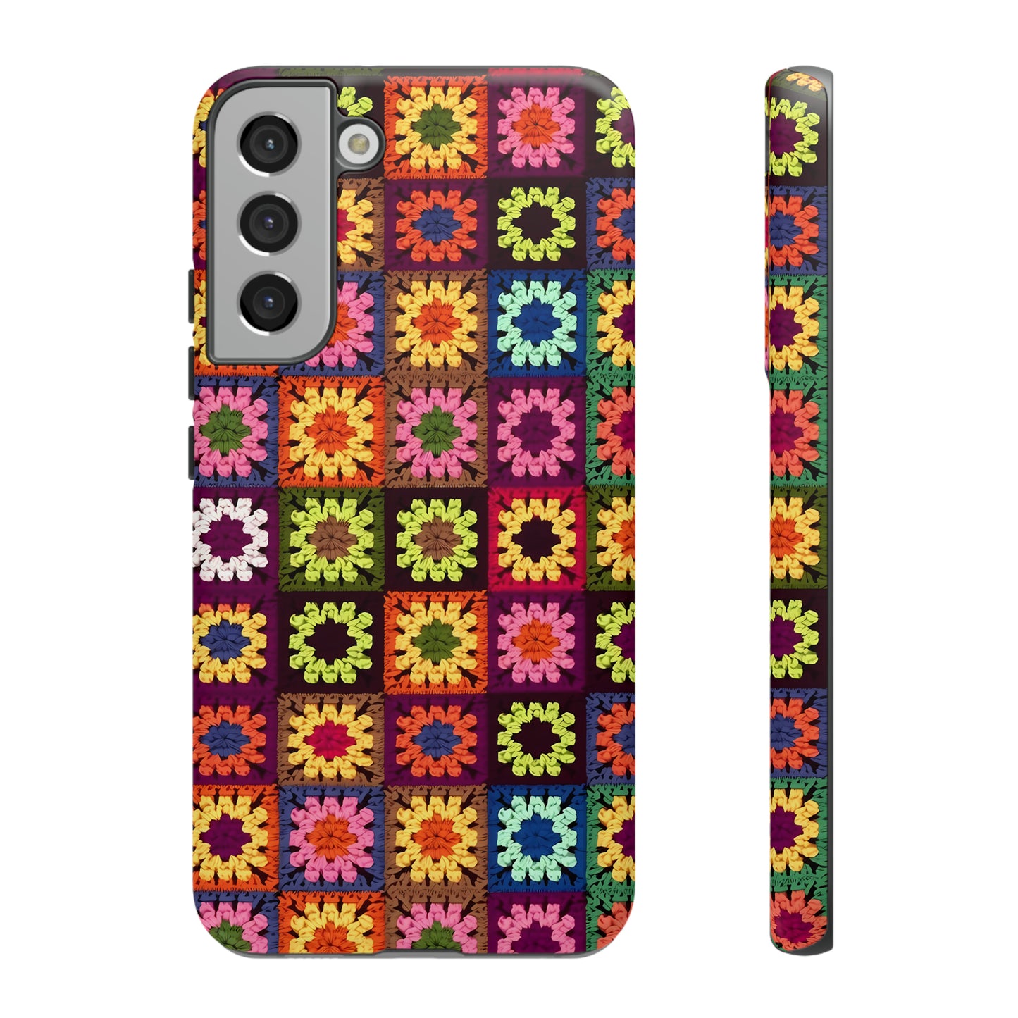 Rainbow Crochet Blanket Granny Sqaure Phone Case