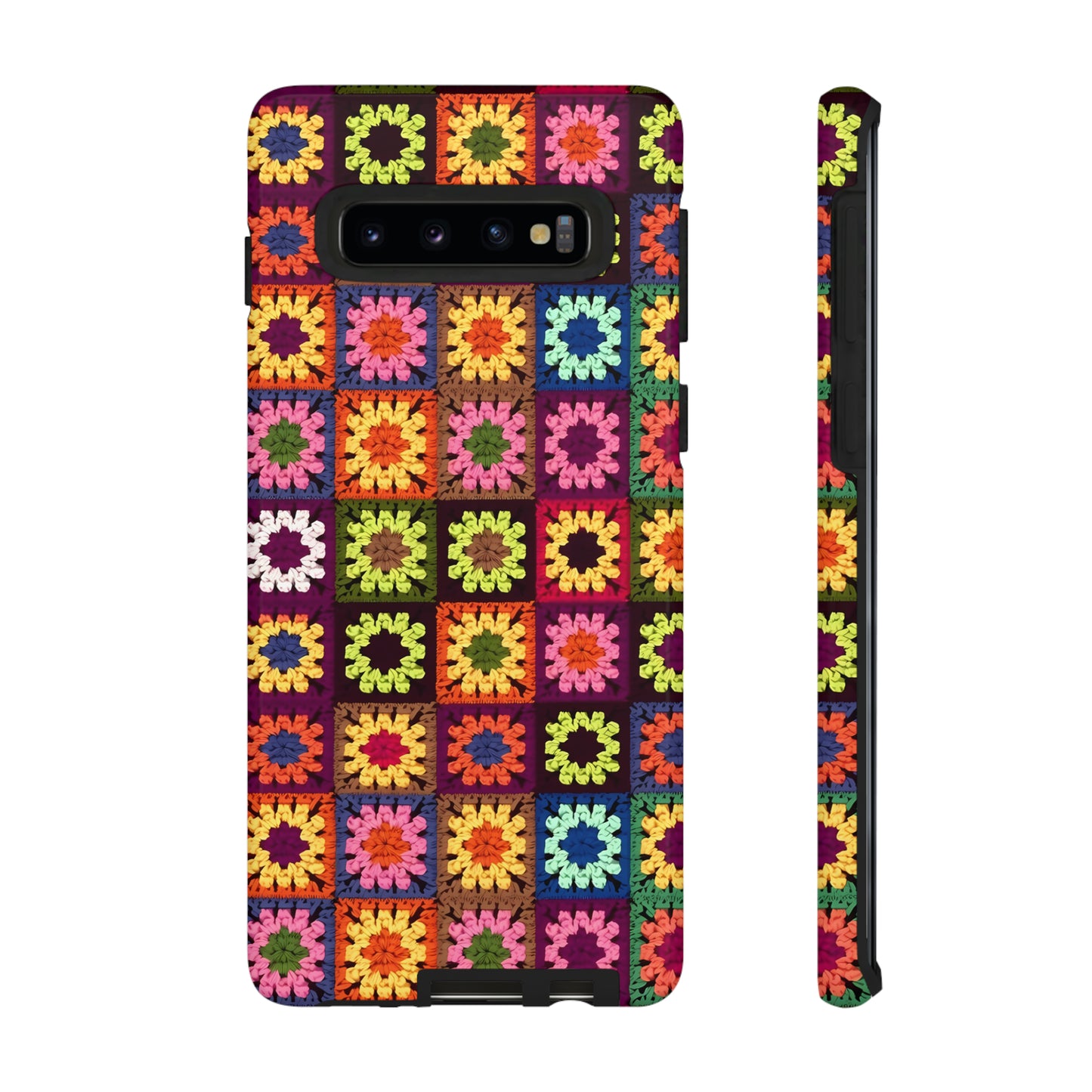 Rainbow Crochet Blanket Granny Sqaure Phone Case