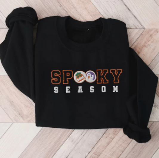 Embroidered Halloween Cookies Spooky Season Sweatshirt