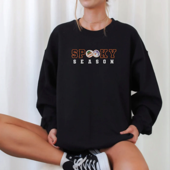 Embroidered Halloween Cookies Spooky Season Sweatshirt