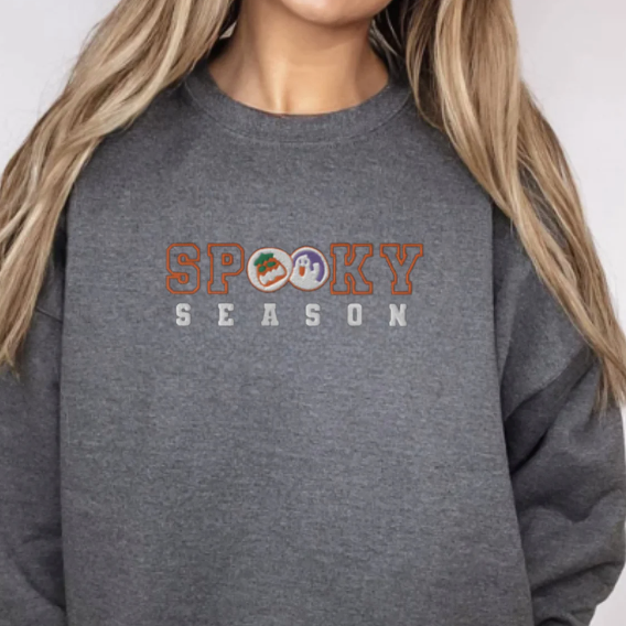 Embroidered Halloween Cookies Spooky Season Sweatshirt