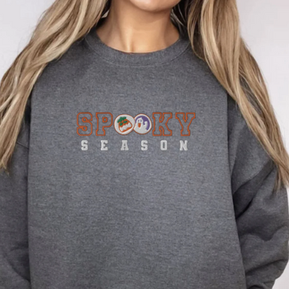 Embroidered Halloween Cookies Spooky Season Sweatshirt