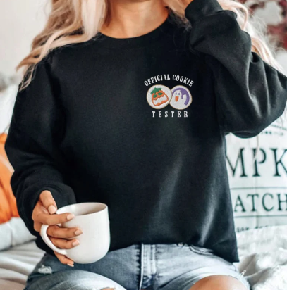 Embroidered Halloween Official Cookie Tester Sweatshirt