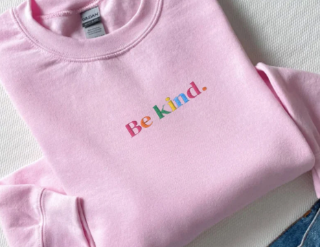 Embroidered Be Kind Sweatshirt