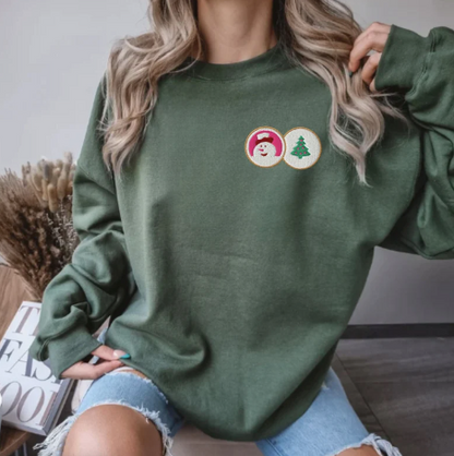 Embroidered Christmas Cookies Sweatshirt