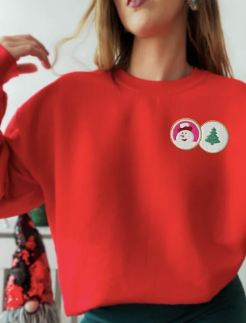 Embroidered Christmas Cookies Sweatshirt