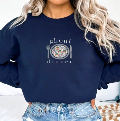 Embroidered Ghoul Dinner Sweatshirt