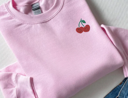 Embroidered Cherry Sweatshirt