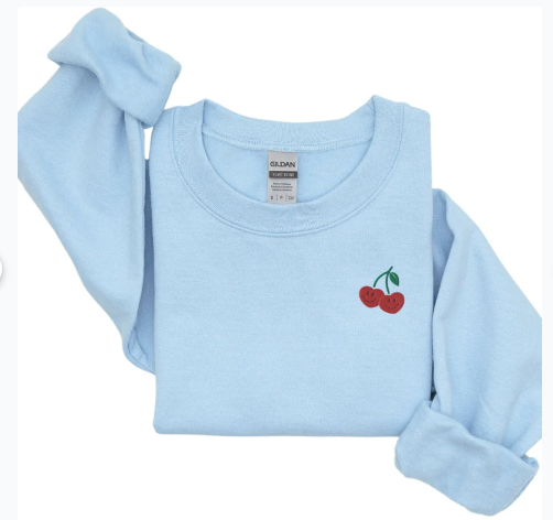 Embroidered Cherry Sweatshirt