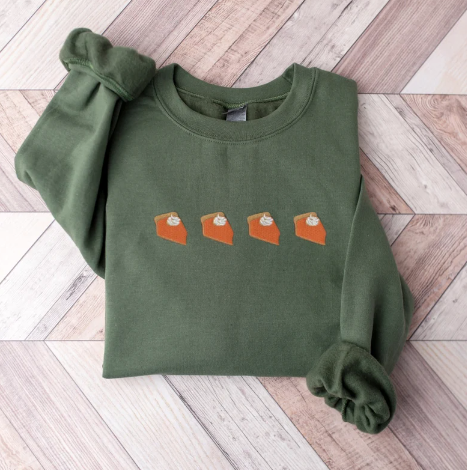 Embroidered Pumpkin Pie Sweatshirt