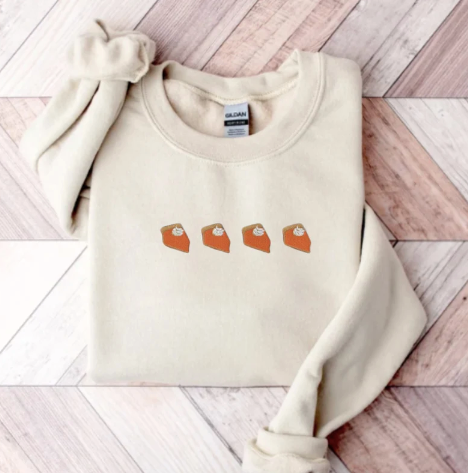 Embroidered Pumpkin Pie Sweatshirt