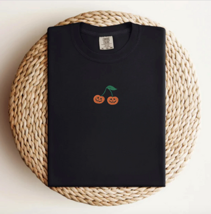 Comfort Colors Embroidered Halloween Cherry T-Shirt