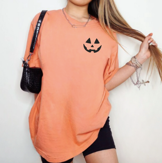 Comfort Colors Embroidered Jack-O-Lantern T-Shirt